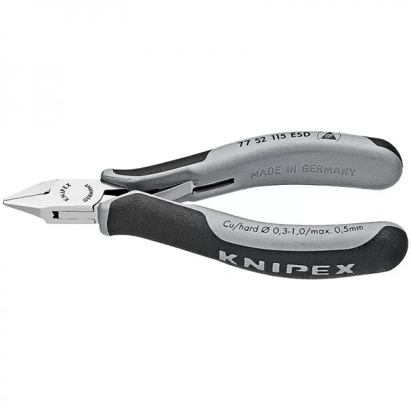 Boční štípací kleště pro elektroniku ESD Knipex 77 52 115 ESD