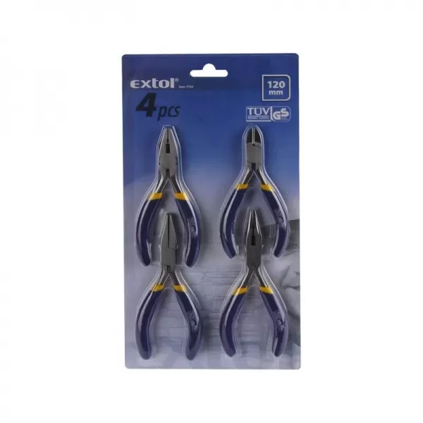 Kleště 125mm sada 4ks EXTOL CRAFT 7724