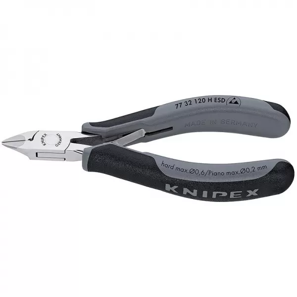 Boční štípací kleště pro elektroniku ESD s vsazeným karbidovým břitem Knipex 77 32 120 H ESD