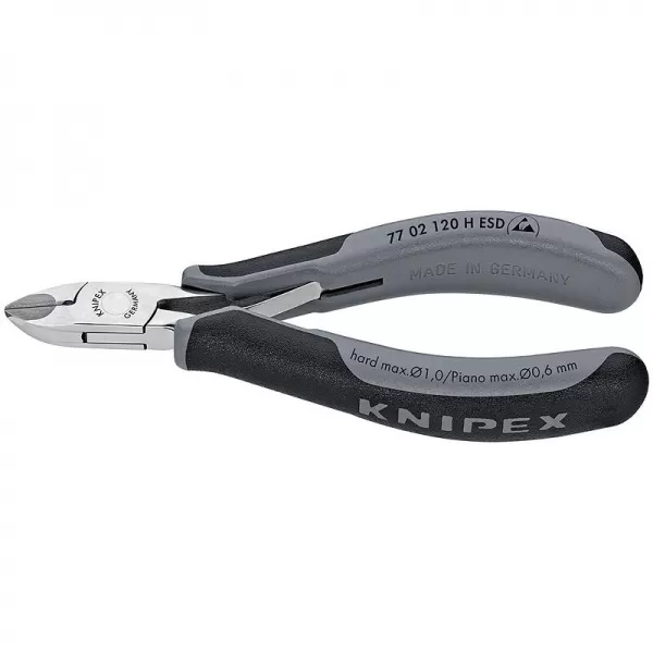 Boční štípací kleště pro elektroniku ESD s vsazeným karbidovým břitem Knipex 77 02 120 H ESD