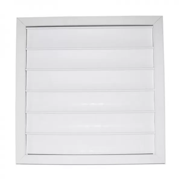 Plastová větrací mřížka bez příruby se samotížnou žaluzií 364x364 mm, bílá DALAP 7848