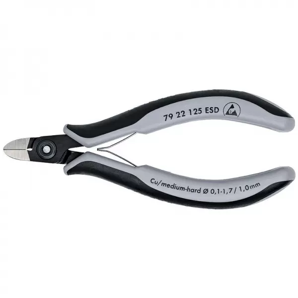 Presné bočné strihacie kliešte pre elektroniku ESD Knipex 79 22 125 ESD