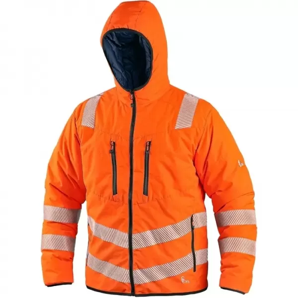 Bunda CXS CHESTER, výstražná, oboustranná, oranžovo-modrá, vel. L