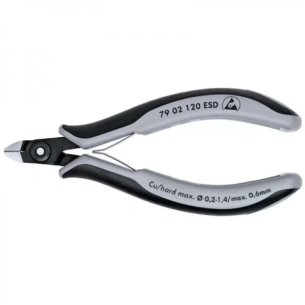 Přesné boční štípací kleště na elektroniku ESD Knipex 79 02 120 ESD