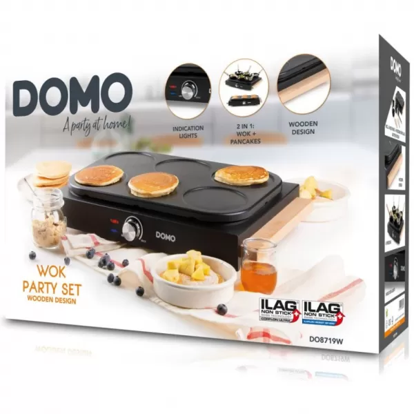 Elektrický lívanečník a WOK 2v1 DOMO DO8719W