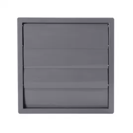 PVC větrací mřížka s přírubou a samotížnou žaluzií, 410x410 mm / Ø 350 mm, šedá DALAP 8234