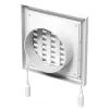 PVC větrací mřížka s mechanicky ovládanou žaluzií 154x154 mm a přírubou Ø 100 mm, bílá DALAP 8501