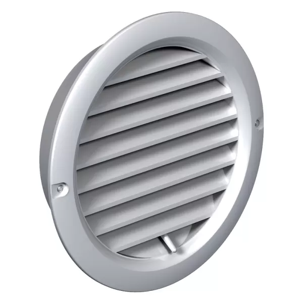 PVC větrací mřížka s přírubou a mechanicky ovládanou žaluzií Ø 100 mm, bílá DALAP 8584