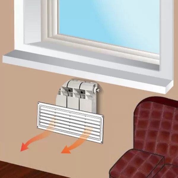 PVC dveřní větrací mřížka 462x124 mm, hnědá DALAP 8566