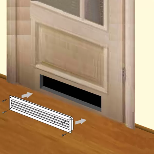 PVC dveřní větrací mřížka 462x124 mm, hnědá DALAP 8566