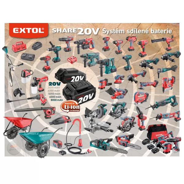 Aku nůžky na živé ploty 20V/2,0 Ah SHARE20V Extol Premium 8891932