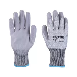 Rukavice s vysokou odolností proti prořezu, polomáčené v PU, velikost 11' Extol Premium 8856699