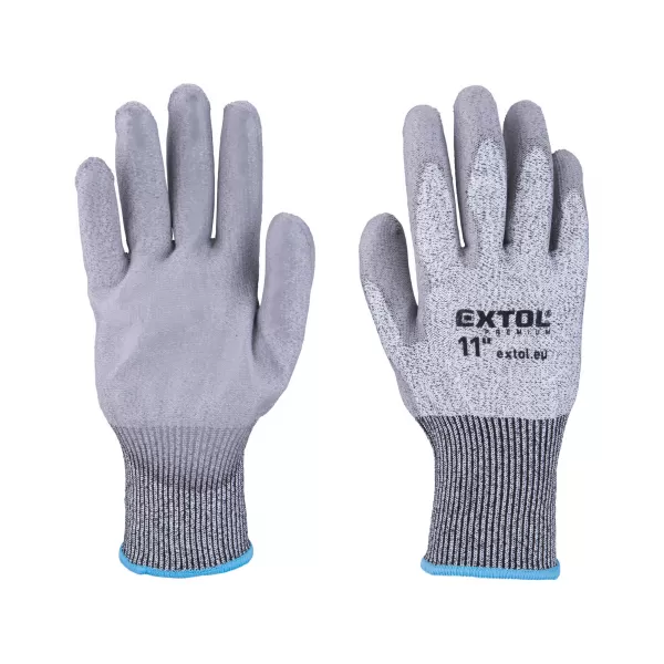 Rukavice s vysokou odolností proti prořezu, polomáčené v PU, velikost 11' Extol Premium 8856699