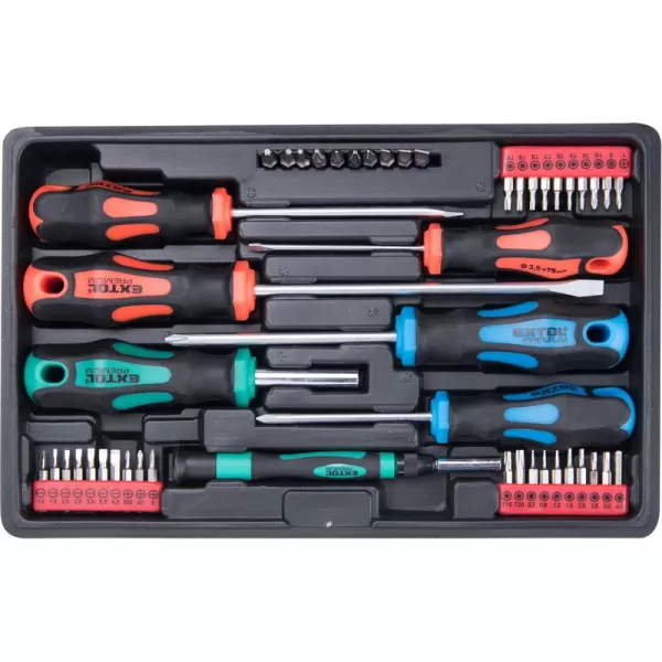 Šroubováky a hroty sada 47ks, 1/4" hroty a 4mm mini hroty, CrV Extol Premium 8819258