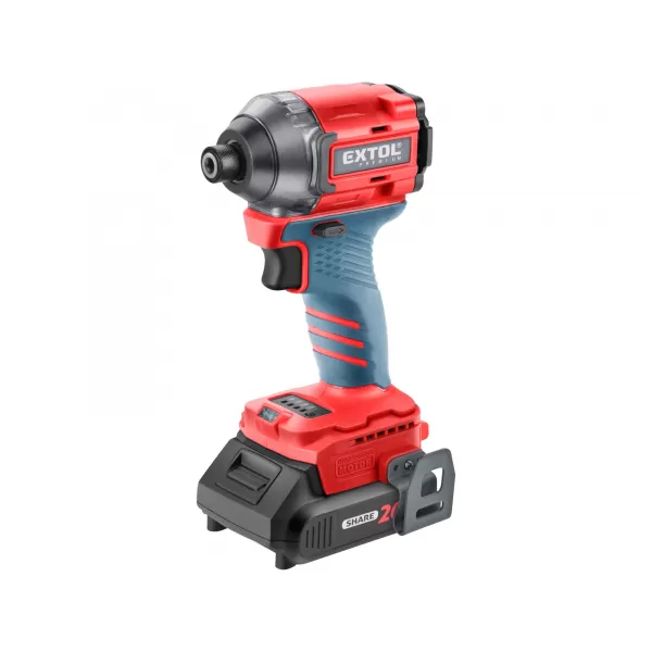 Aku rázový utahovák 1/4" 20V/2,0 Ah SHARE20V BRUSHLESS Extol Premium 8891814
