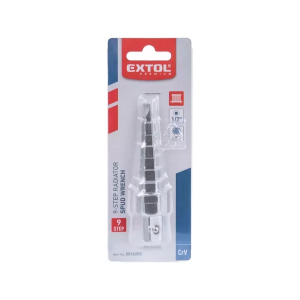 Klíč na radiátory devítistupňový, 1/2" vnější čtyřhran, CrV EXTOL PREMIUM 8816205
