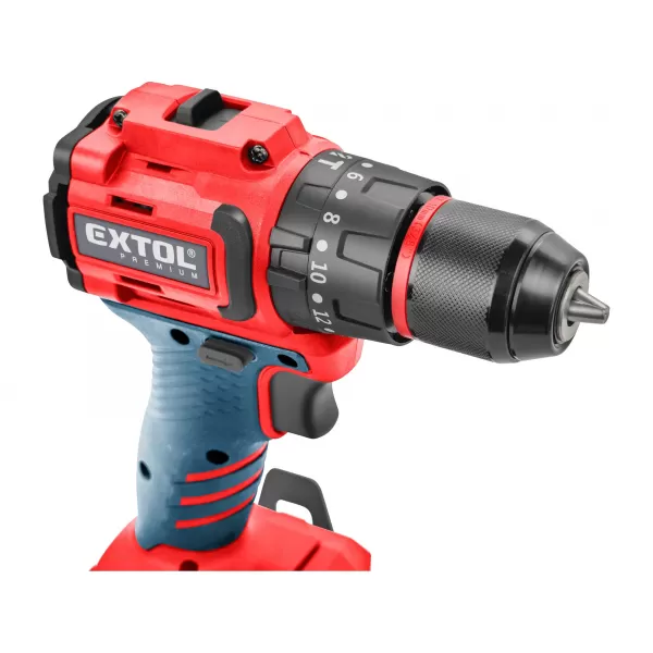Aku vrtací šroubovák s příklepem 20V/bez aku SHARE20V, BRUSHLESS Extol Premium 8891807