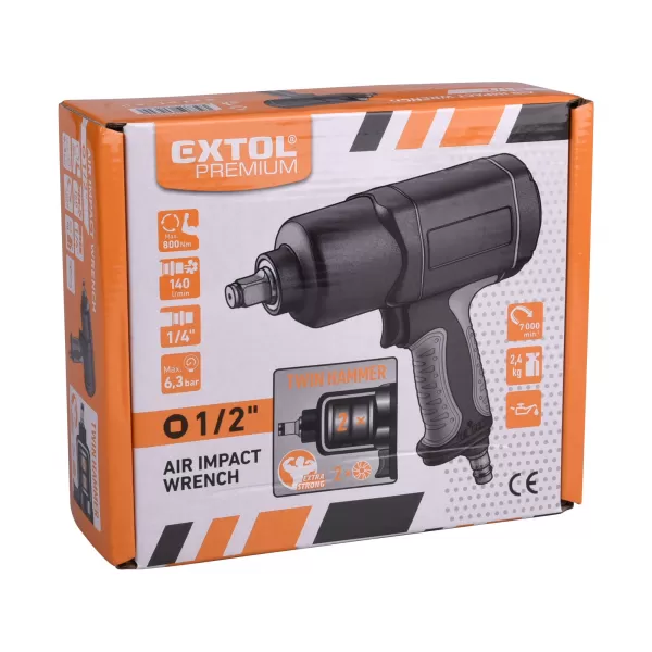 Rázový utahovák 1/2", kompozit, pneu, 800Nm Extol Premium 8865016