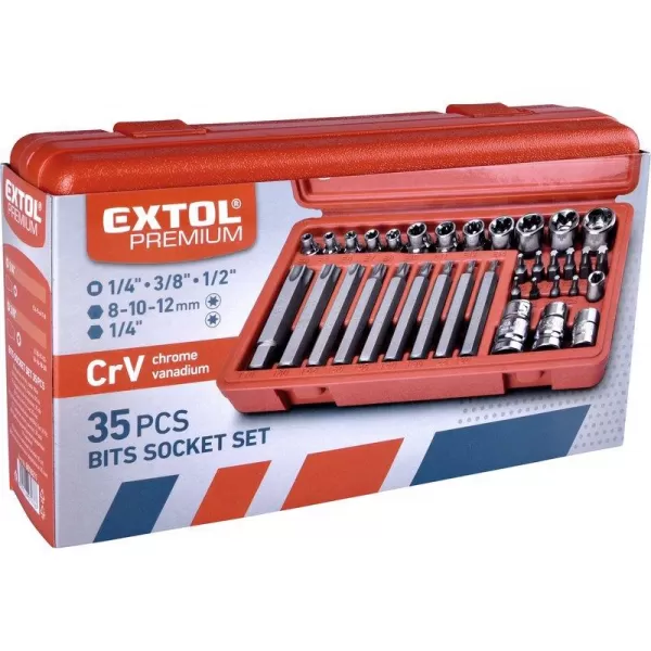 Sada torxových hlavíc a hrotov 35 ks EXTOL PREMIUM 8818211