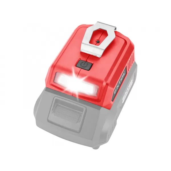 Nabíječka aku pro USB zařízení, se světlem, SHARE20V, bez aku, 5V/2A Extol Premium 8891896