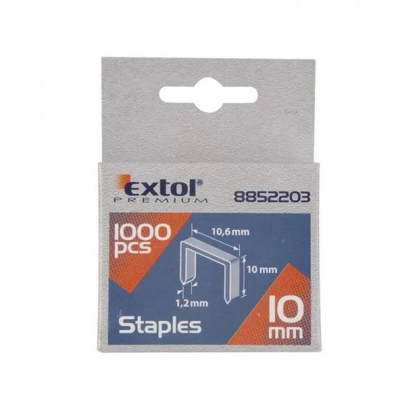 Spony do sponkovací pistole 12mm 10,6x0,52x1,2mm EXTOL PREMIUM 8852204