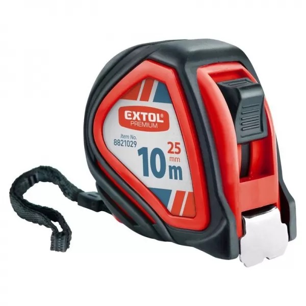 Svinovací metr 10m x 25mm pryžový obal EXTOL PREMIUM 8821029