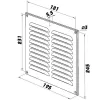 Kovová ventilační mřížka bez příruby s pevnou žaluzií a síťkou 195x245 mm, bílá DALAP 90244