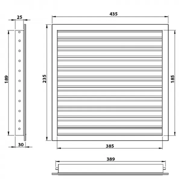 Větrací mřížka z vysoce kvalitního extrudovaného hliníku 400x200 mm, bílá DALAP 90379