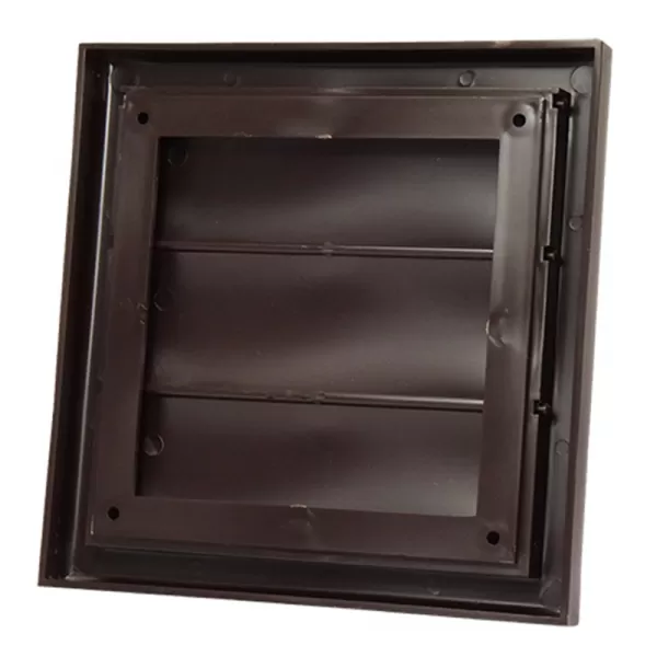 PVC větrací mřížka bez příruby se samotížnou žaluzií 186x186 mm, hnědá DALAP 9711