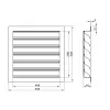 Hliníková větrací mřížka s pevnými lamelami 500x300 mm DALAP 9725