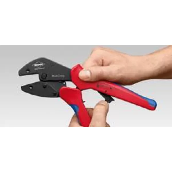 Lisovací kleště s výměnným zásobníkem a 3 lisovacími profily Knipex MultiCrimp 97 33 01