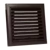 PVC větrací mřížka bez příruby s pevnou žaluzií a síťkou 186x186 mm, hnědá DALAP 9708
