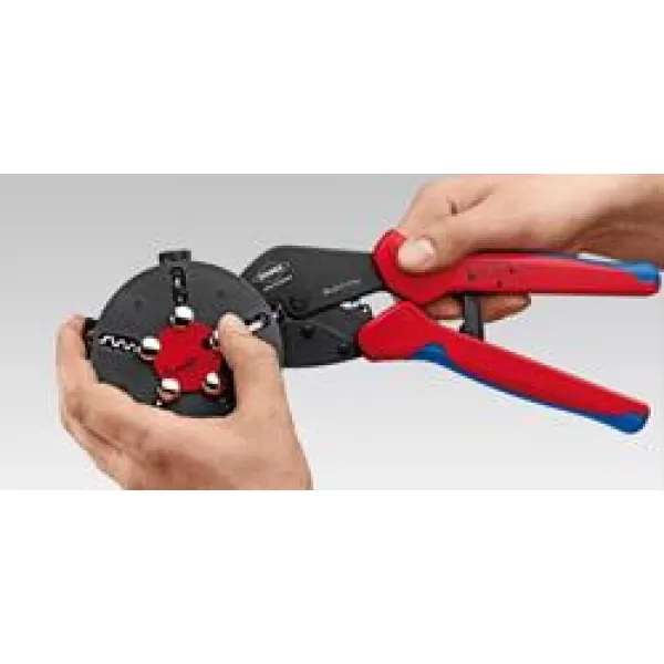 Lisovací kleště s výměnným zásobníkem a 3 lisovacími profily Knipex MultiCrimp 97 33 01