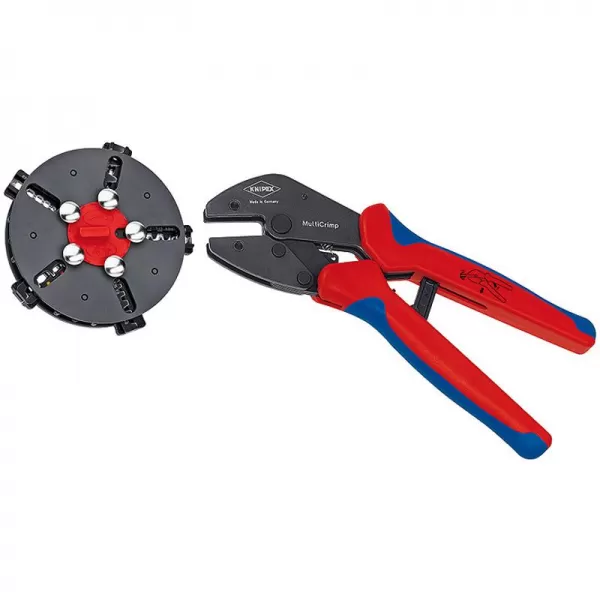 Lisovací kleště s výměnným zásobníkem a 3 lisovacími profily Knipex MultiCrimp 97 33 02