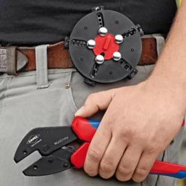 Lisovací kleště s výměnným zásobníkem a 3 lisovacími profily Knipex MultiCrimp 97 33 01
