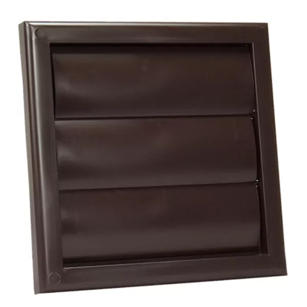 PVC větrací mřížka bez příruby se samotížnou žaluzií 154x154 mm, hnědá DALAP 9705