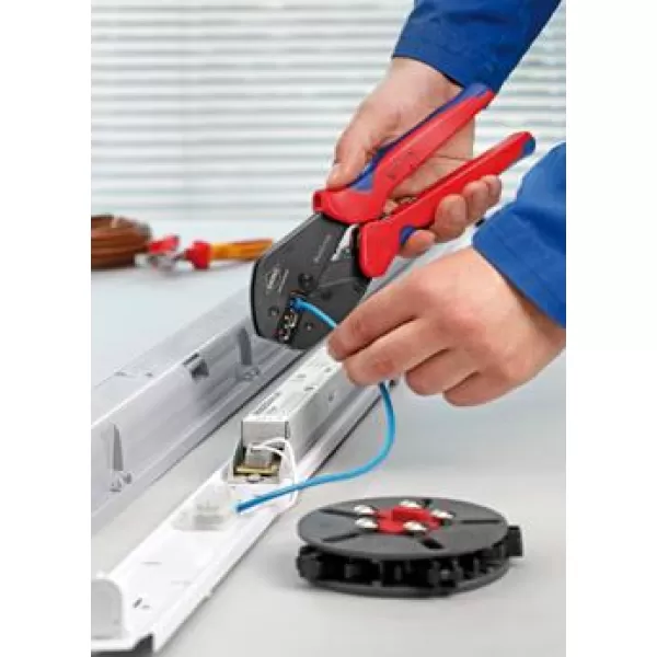 Lisovací kleště s výměnným zásobníkem a 3 lisovacími profily Knipex MultiCrimp 97 33 01