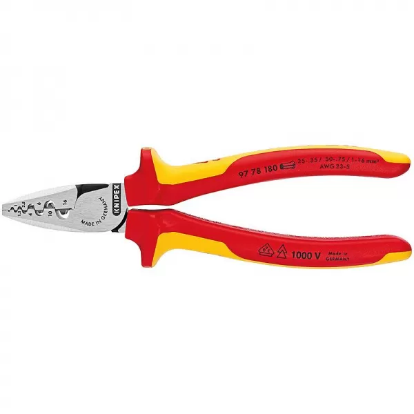 Lisovacie kliešte Knipex 97 78 180 na koncovky s predným vkladaním
