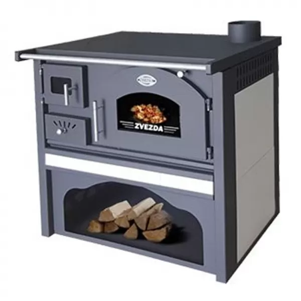 Sporák na tuhá paliva ZVEZDA CLASSIC GFS ceramic, pravá