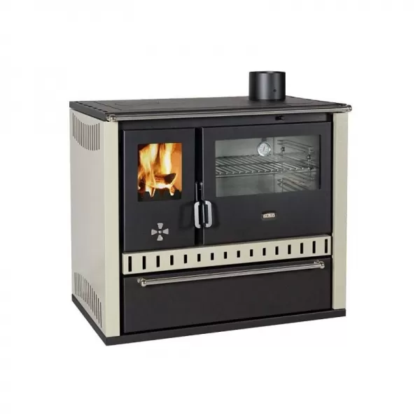 Sporák na tuhá paliva slonová kost PRITY GT FI S DR, nerezová trouba, pravá