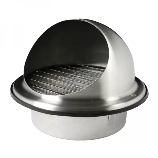 Nerezová větrací mřížka s přírubou, krytem a síťkou Ø 125 mm DALAP 99333