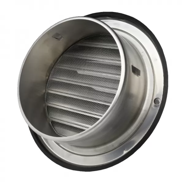 Nerezová větrací mřížka s přírubou, krytem a síťkou Ø 100 mm DALAP 99332
