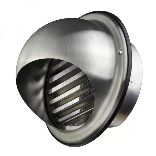 Nerezová větrací mřížka s přírubou, krytem a síťkou Ø 125 mm DALAP 99333