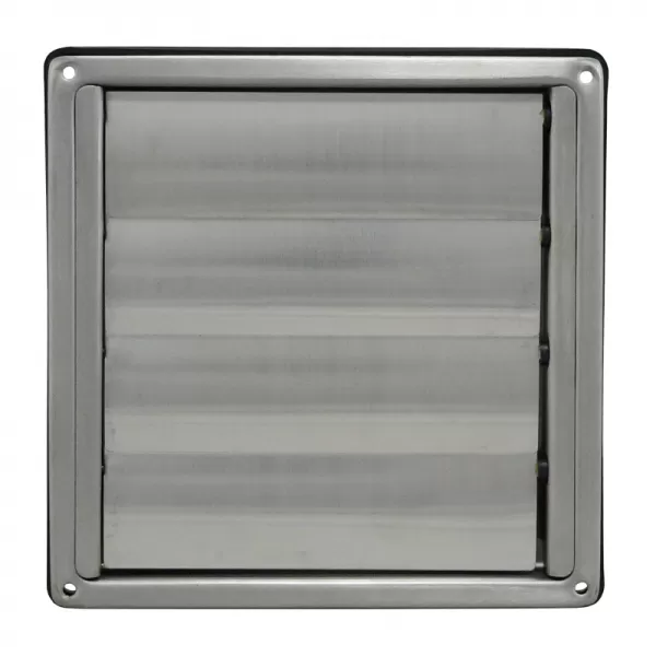 Nerezová vetracia mriežka s prírubou a samoťažnou roletou 180x180 mm, Ø 150 mm DALAP 99491