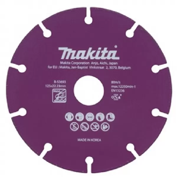 Kotouč řezný diamantový ocel 125x1,3x22,23mm Makita B-53693