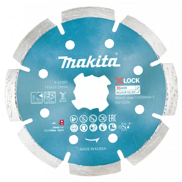 Kotouč řezný diamantový 115x2,2x22,23mm X-Lock Makita E-02060