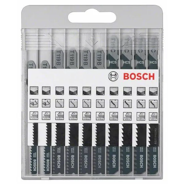 10dílná sada pilových plátků pro kmitací pily Bosch Basic for Wood T 119