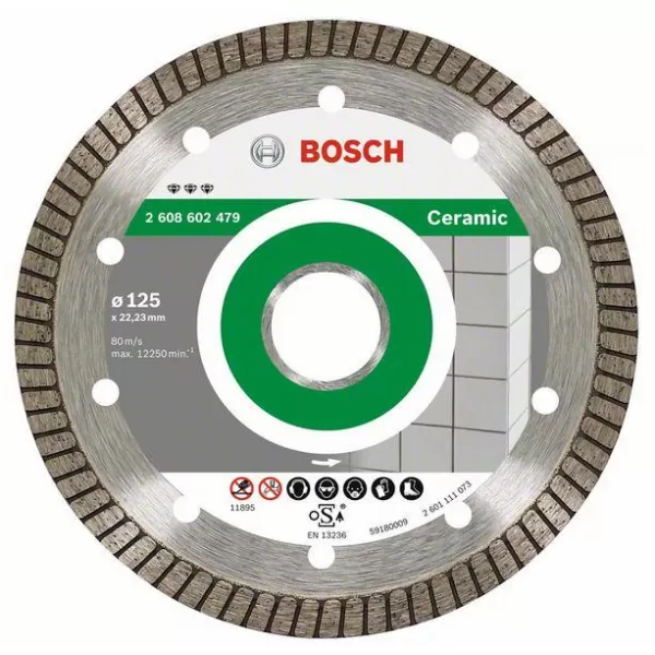 Diamantový dělicí kotouč Best for Ceramic Extraclean Turbo 125 x 22,23 x 1,4 x 7 mm Bosch 2608602479