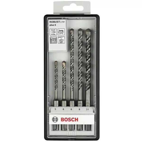 5dílná sada vrtáků do kladiv Robust Line SDS-plus-5 6,6,8,8,10 x 165mm Bosch 2607019928