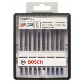10dílná souprava pilových plátků do kmitacích pil, robustní řady na dřevo a kov, se stopkou T, Robust Line Wood and Metal Bosch